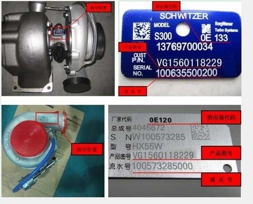 Compressor voor ETS-componenten van staalcarrosserie voor Sinotruk HOWO Turbo Wd615.47 Motor Vg1560118229