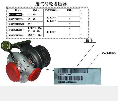 Compressor voor ETS-componenten van staalcarrosserie voor Sinotruk HOWO Turbo Wd615.47 Motor Vg1560118229
